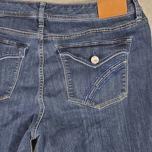 Seven 7 Women's Plus Sz 18 Whiskered Dark Wash Boot Cut Jeans